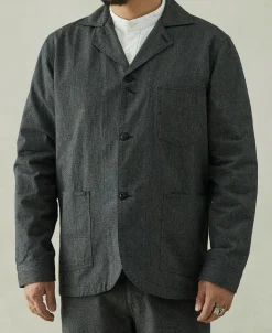 Clearance Black Chambray Work Jacket Jackets&coats