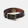 New Brass-Tipped Reversible Leather Belt - Coffee / Brown Belts
