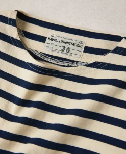 Clearance Breton Stripe T-Shirt - Apricot/Navy Short Sleeve T-Shirts | T-shirts