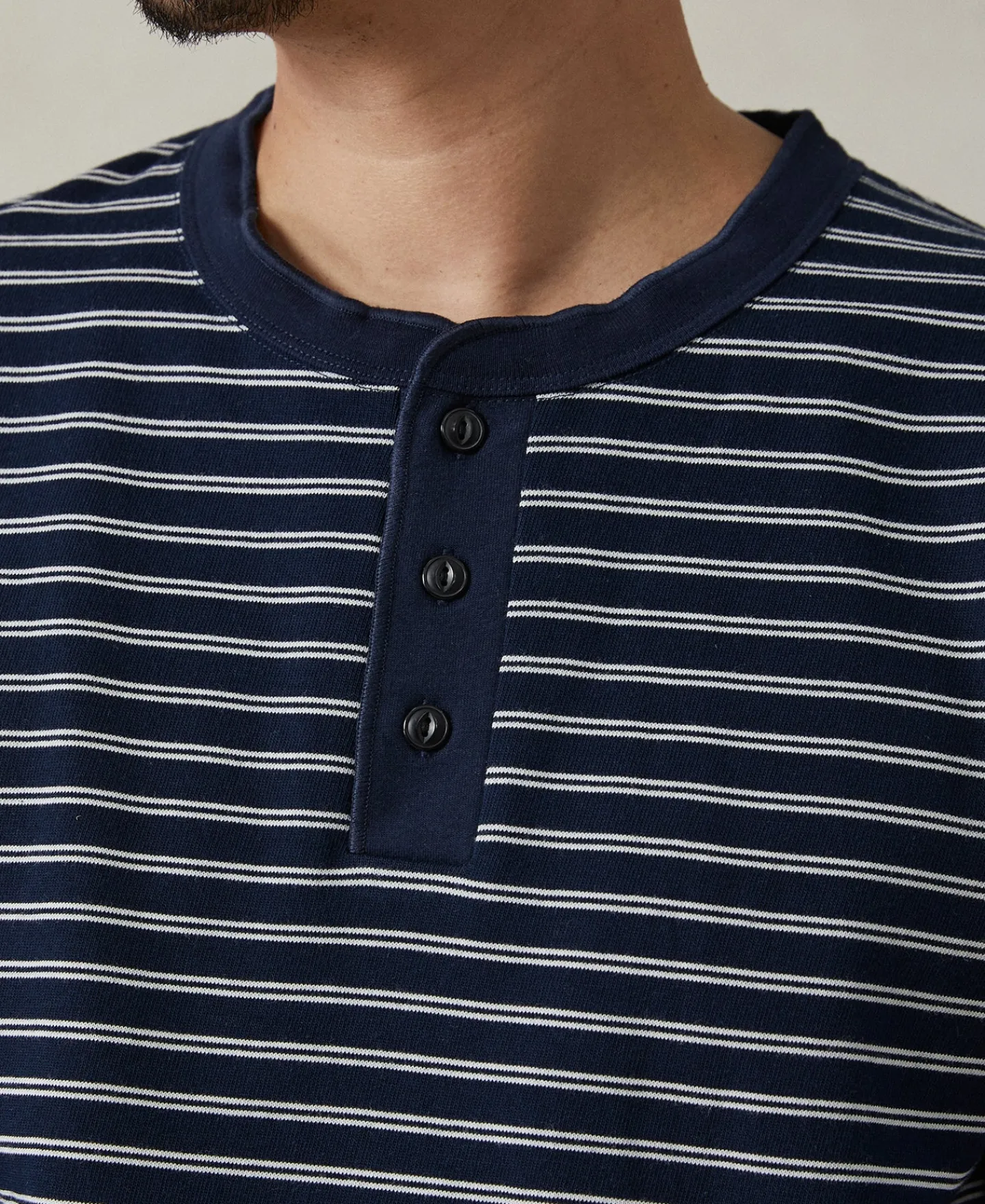 Online Breton Striped Henley Long Sleeve T-Shirt - Navy/White Henleys | Long Sleeve T-Shirts