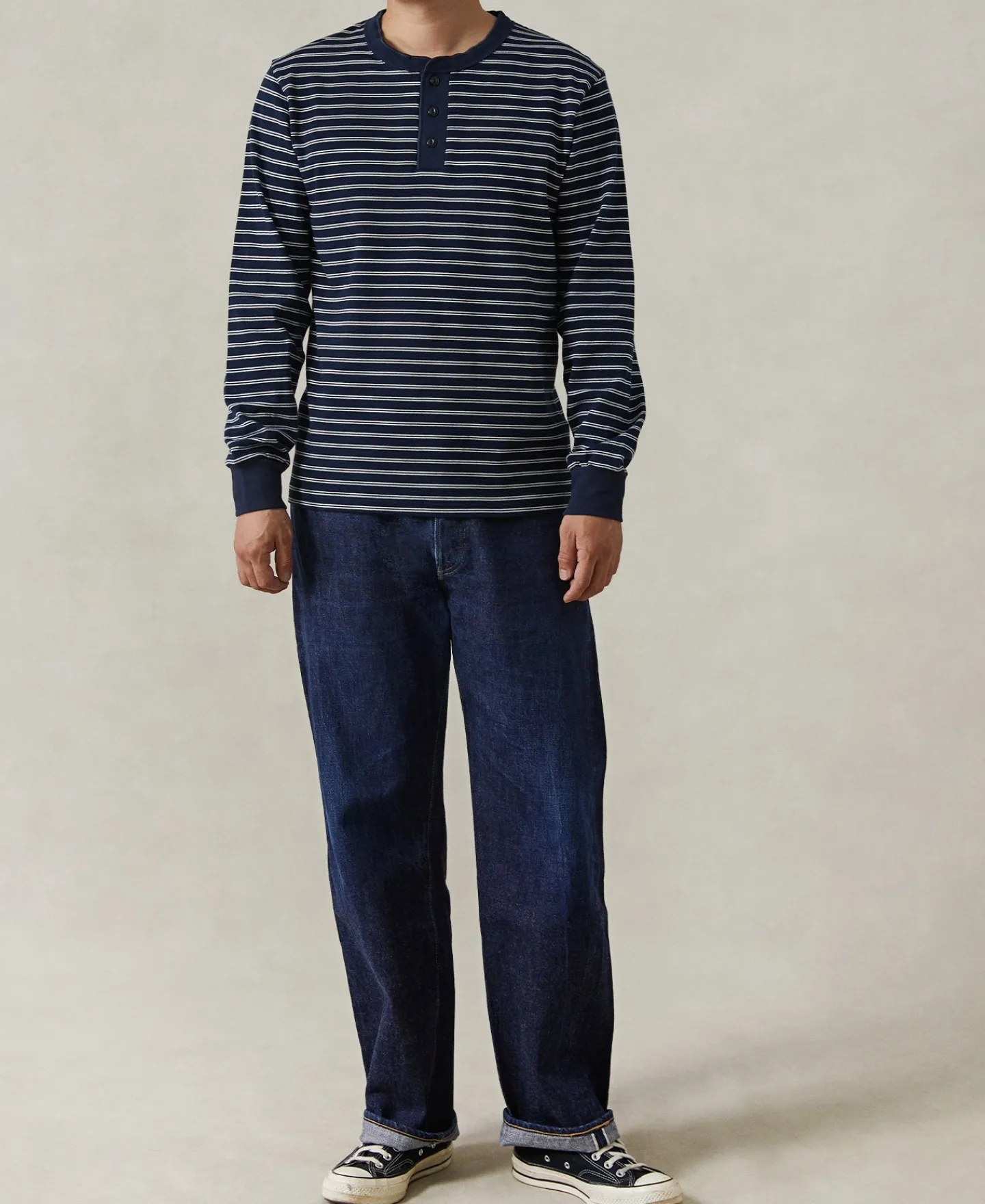 Online Breton Striped Henley Long Sleeve T-Shirt - Navy/White Henleys | Long Sleeve T-Shirts