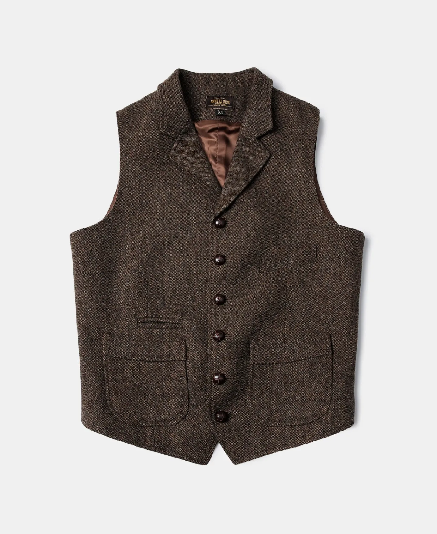Fashion Brown Tweed Hunting Vest Waistcoats