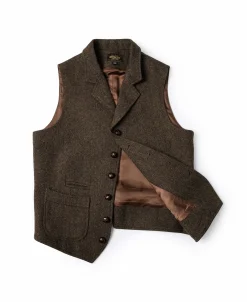 Fashion Brown Tweed Hunting Vest Waistcoats