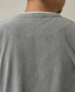 Online Brushed Texture Layered T-Shirt - Light Gray Short Sleeve T-Shirts | T-shirts