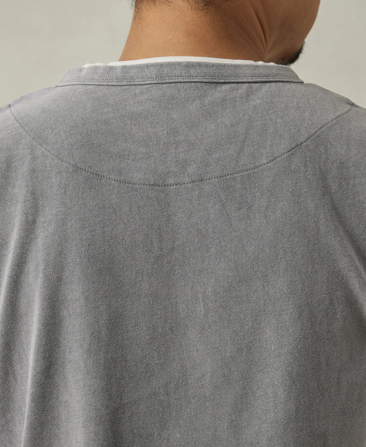 Online Brushed Texture Layered T-Shirt - Light Gray Short Sleeve T-Shirts | T-shirts