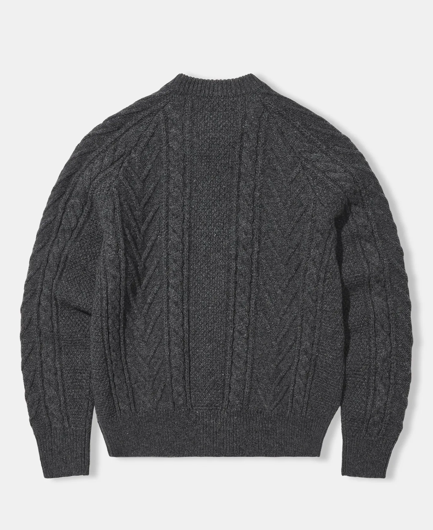Fashion Cable Knit Round Collar Cardigan - Dark Gray Knitwear&sweaters