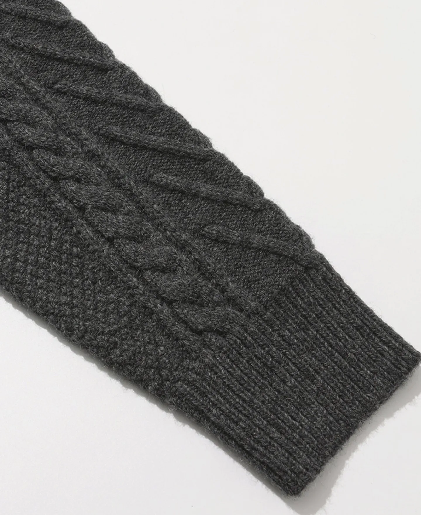 Fashion Cable Knit Round Collar Cardigan - Dark Gray Knitwear&sweaters