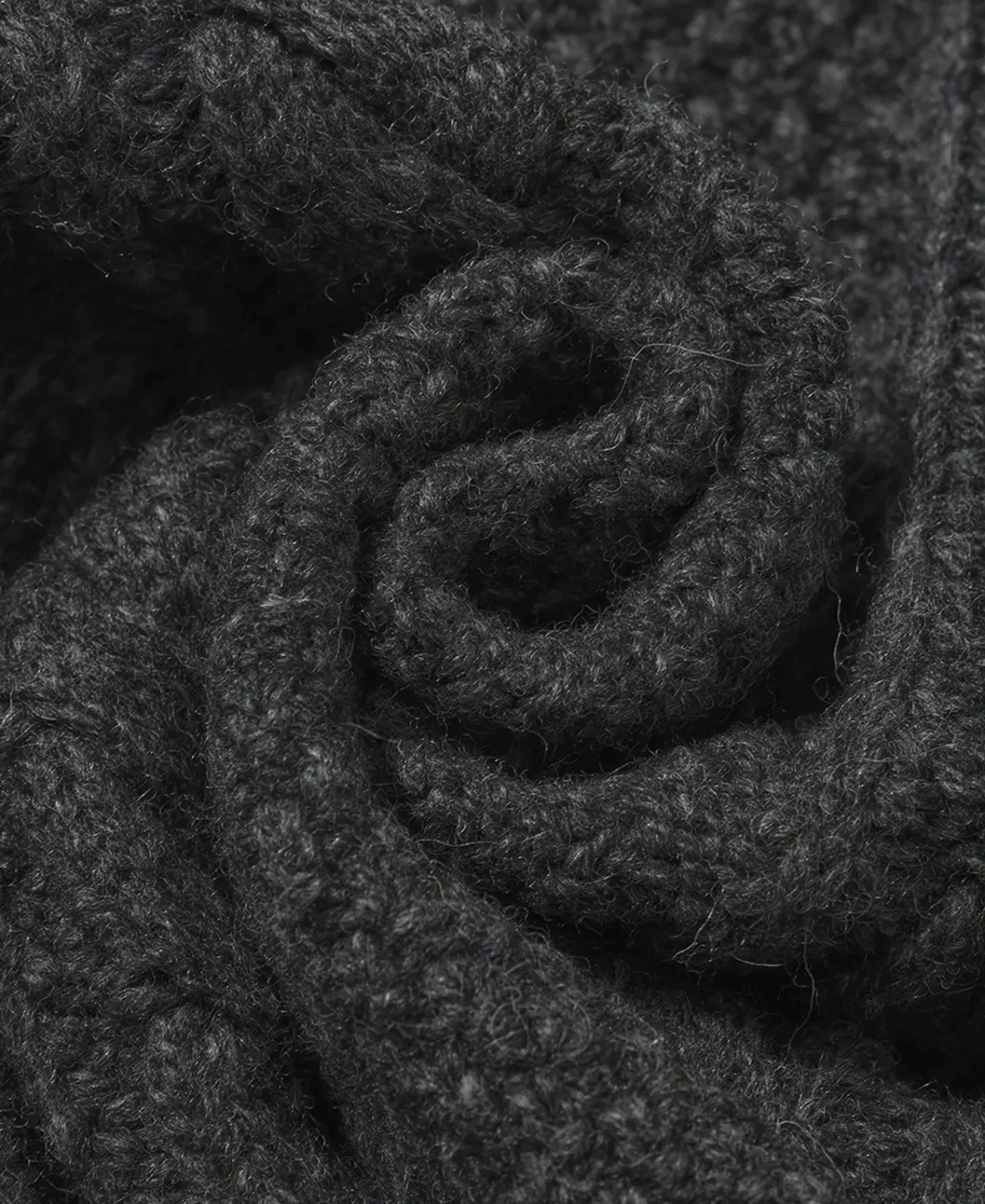 Fashion Cable Knit Round Collar Cardigan - Dark Gray Knitwear&sweaters