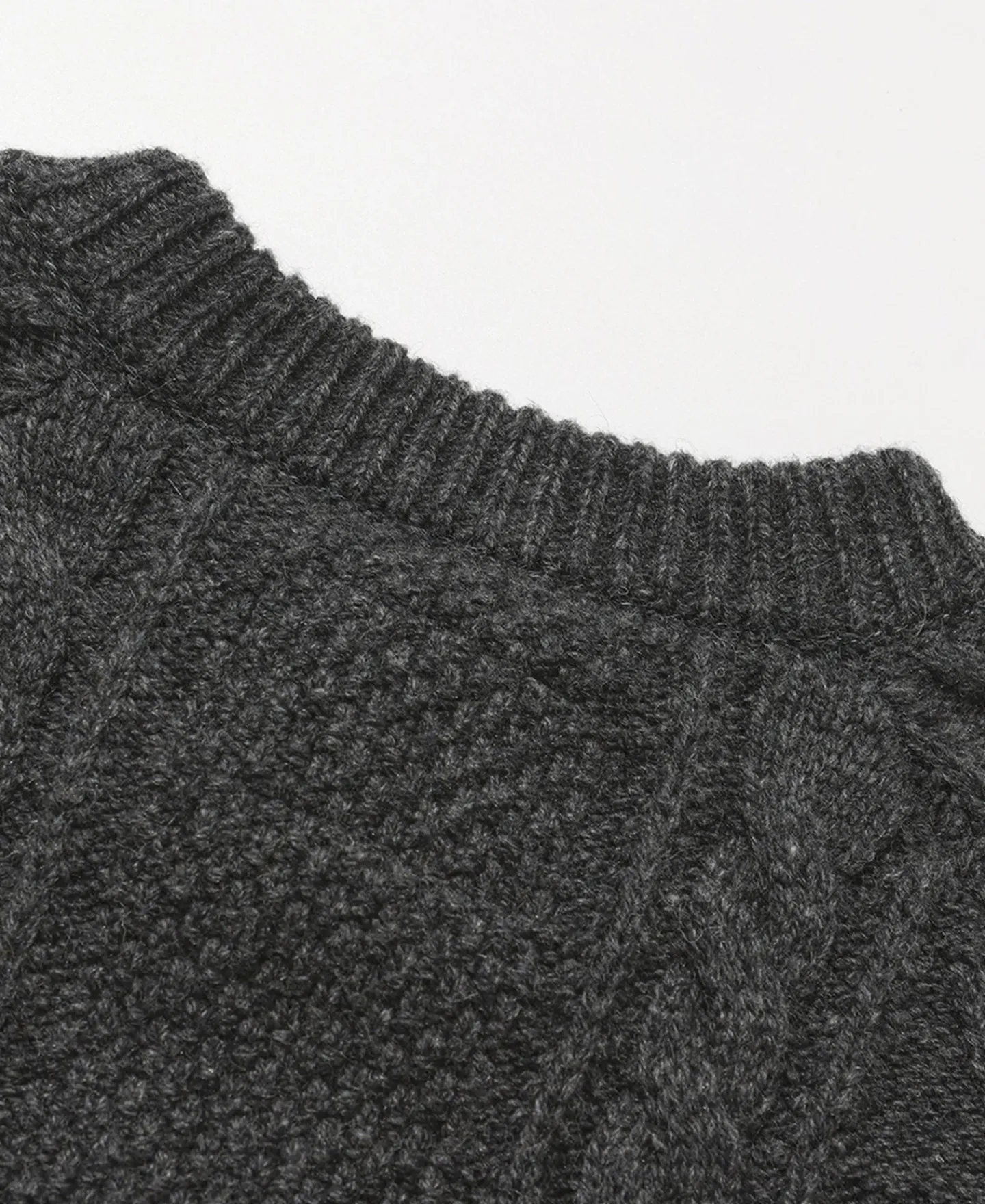Fashion Cable Knit Round Collar Cardigan - Dark Gray Knitwear&sweaters