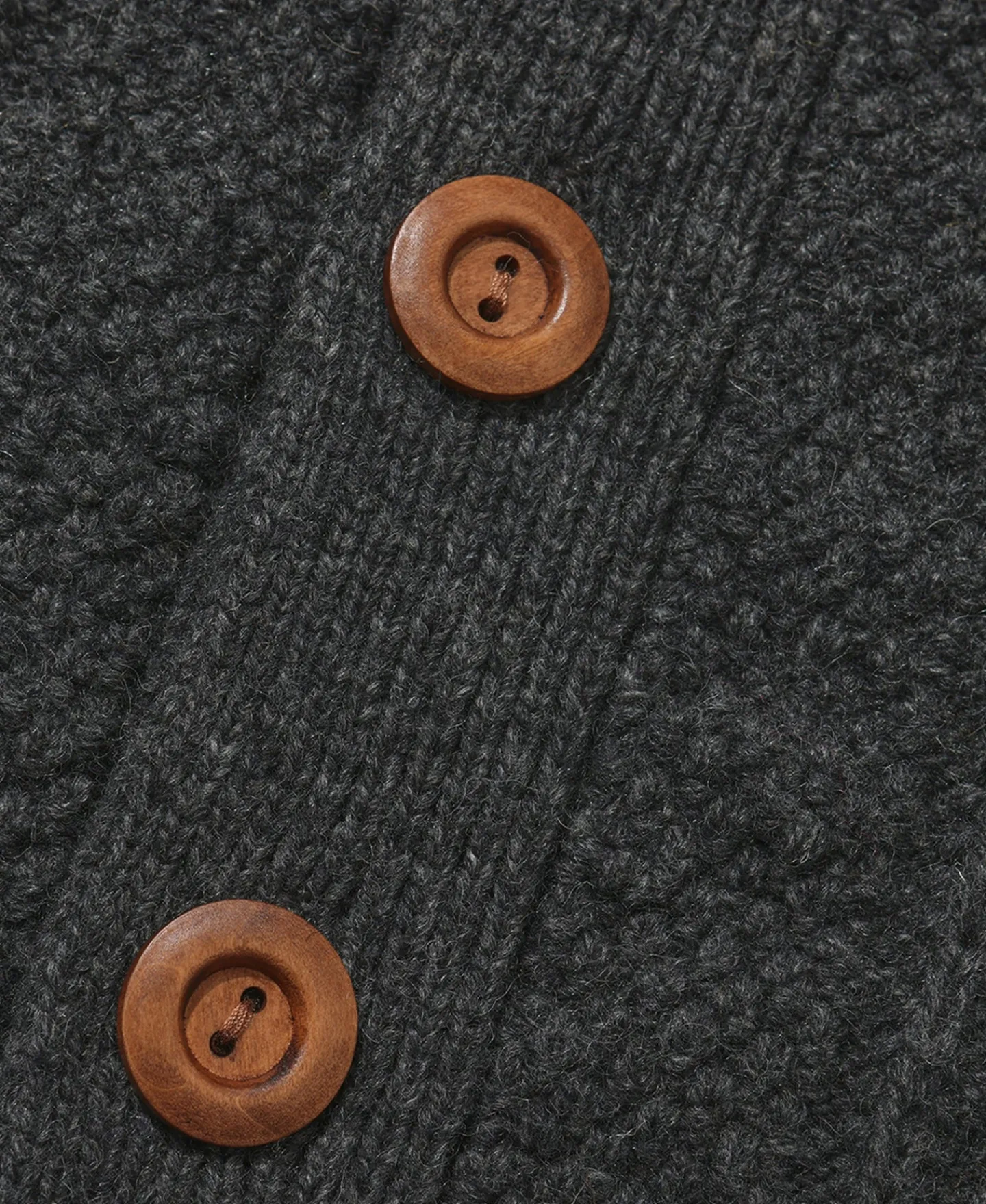 Fashion Cable Knit Round Collar Cardigan - Dark Gray Knitwear&sweaters