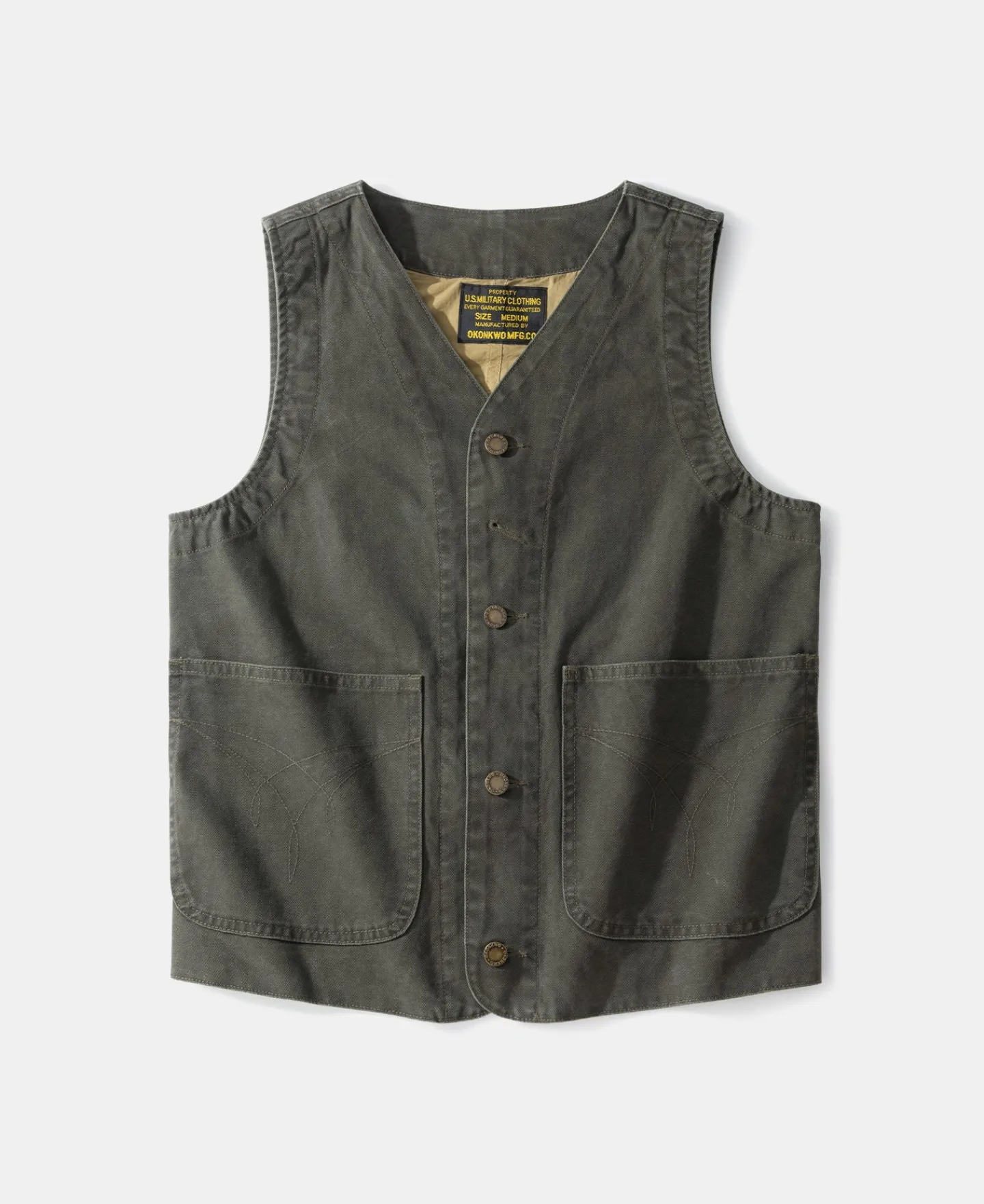 Online Canvas Work Vest - Dark Green Waistcoats