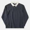 Sale Classic Fit Jersey Tubular Rugby Shirt - Blue Gray Polo Shirts | T-shirts