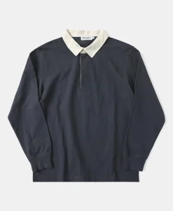 Sale Classic Fit Jersey Tubular Rugby Shirt - Blue Gray Polo Shirts | T-shirts