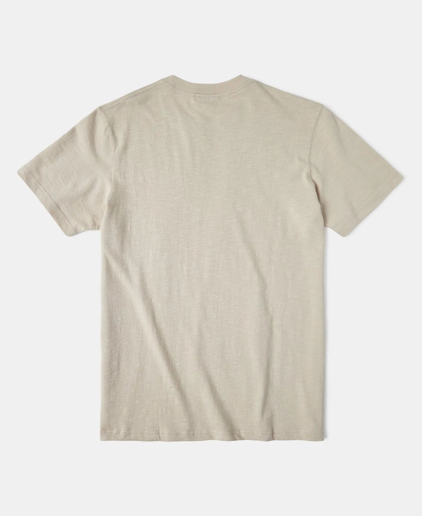 New Classic Fit Loopwheel Slub Cotton T-Shirt - Oatmeal Short Sleeve T-Shirts | T-shirts