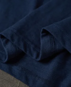 Hot Classic Fit Loopwheel Slub Cotton T-Shirt - Navy Short Sleeve T-Shirts | T-shirts