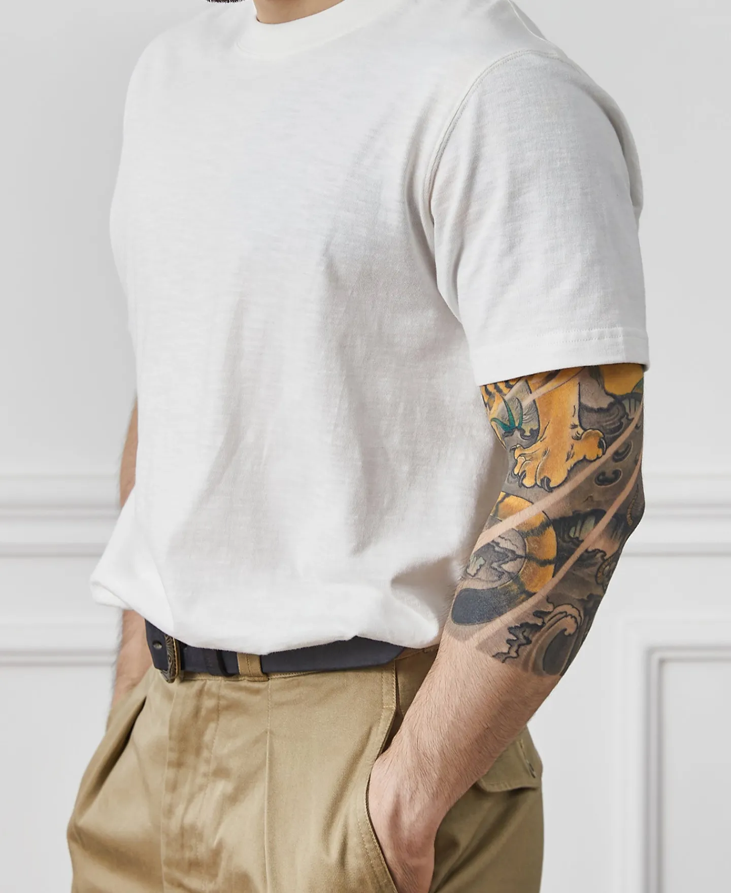 Sale Classic Fit Loopwheel Slub Cotton T-Shirt - White Short Sleeve T-Shirts | T-shirts