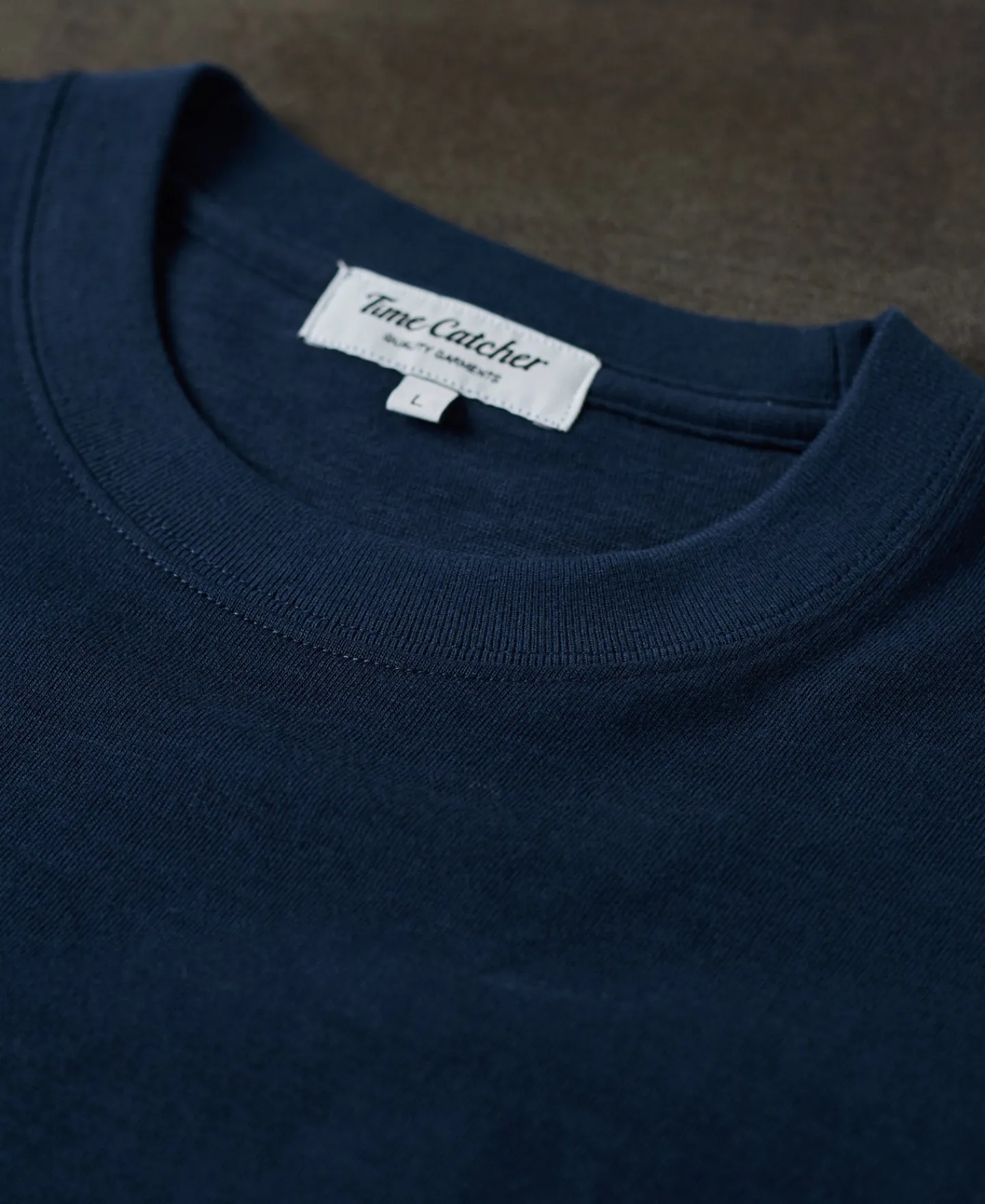 Hot Classic Fit Loopwheel Slub Cotton T-Shirt - Navy Short Sleeve T-Shirts | T-shirts