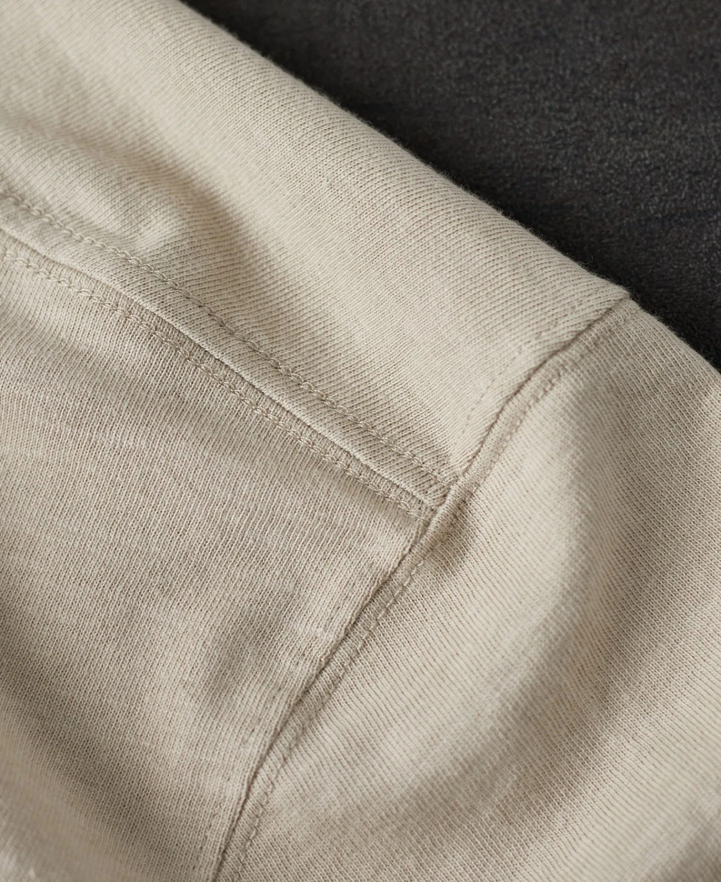 New Classic Fit Loopwheel Slub Cotton T-Shirt - Oatmeal Short Sleeve T-Shirts | T-shirts