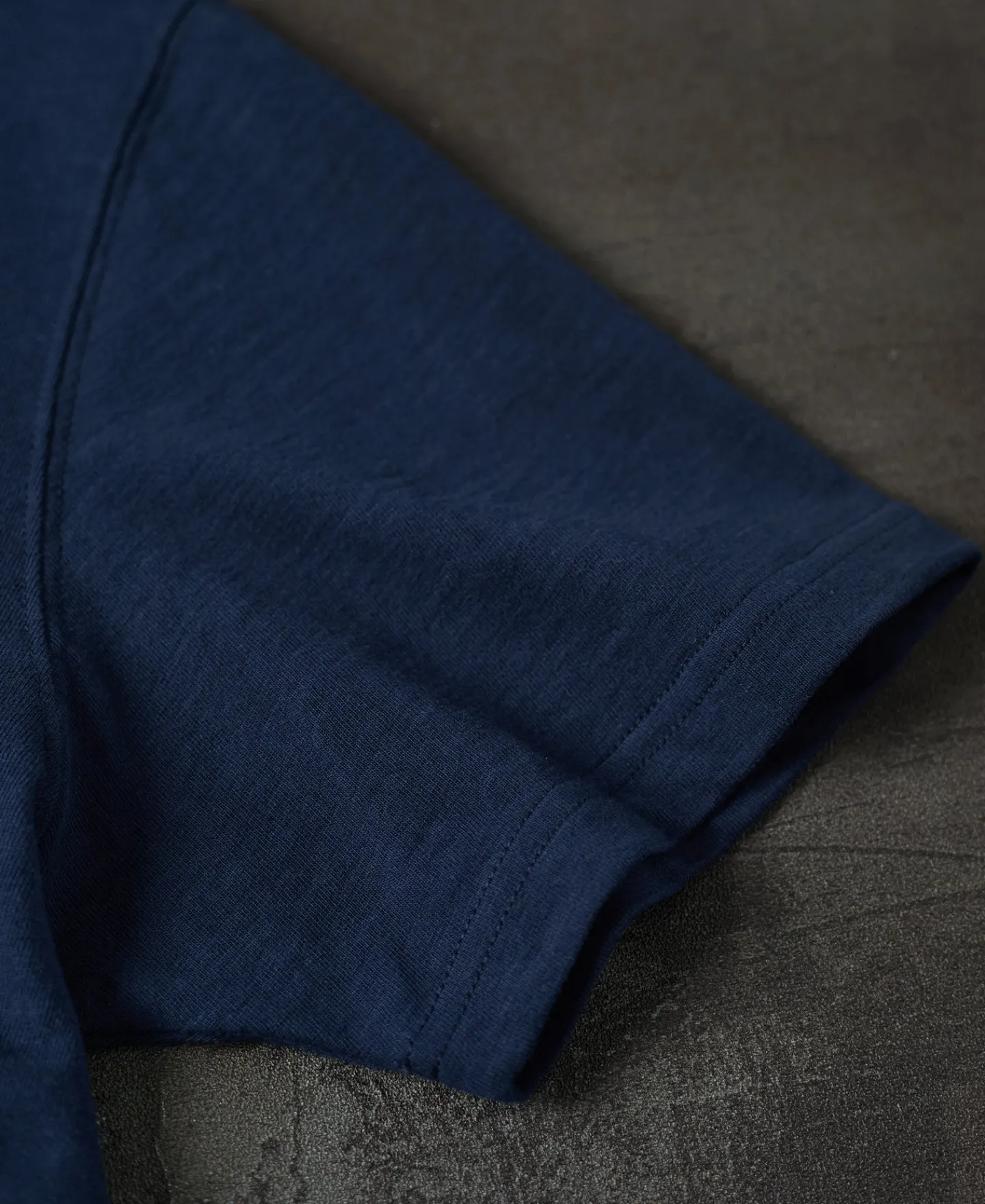 Hot Classic Fit Loopwheel Slub Cotton T-Shirt - Navy Short Sleeve T-Shirts | T-shirts