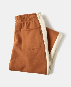 Discount Classic Straight-Leg Striped Logo-Embroidered Cotton-Terry Sweatpants - Orange Pants&trousers