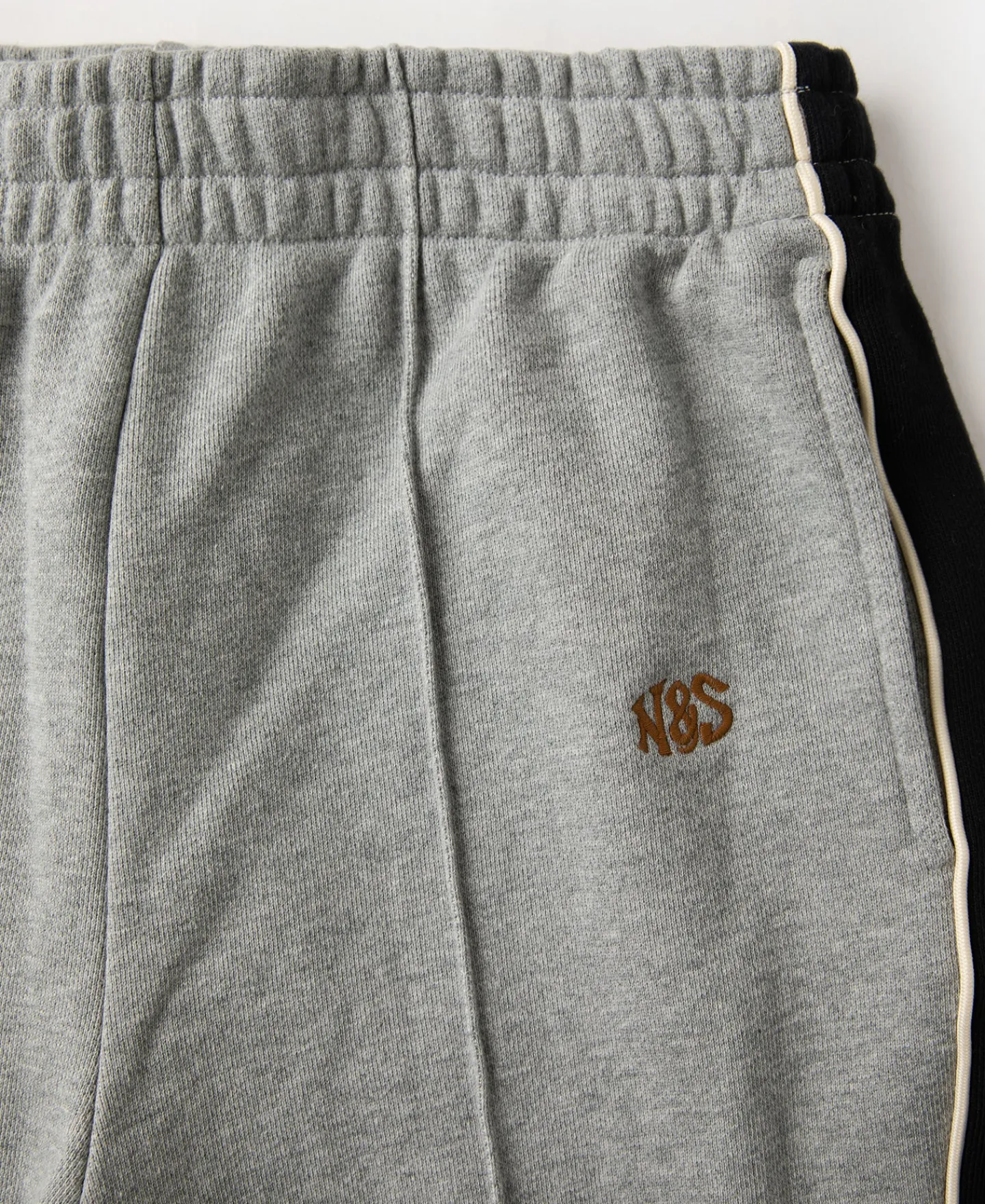 New Classic Straight-Leg Striped Logo-Embroidered Cotton-Terry Sweatpants - Gray Pants&trousers