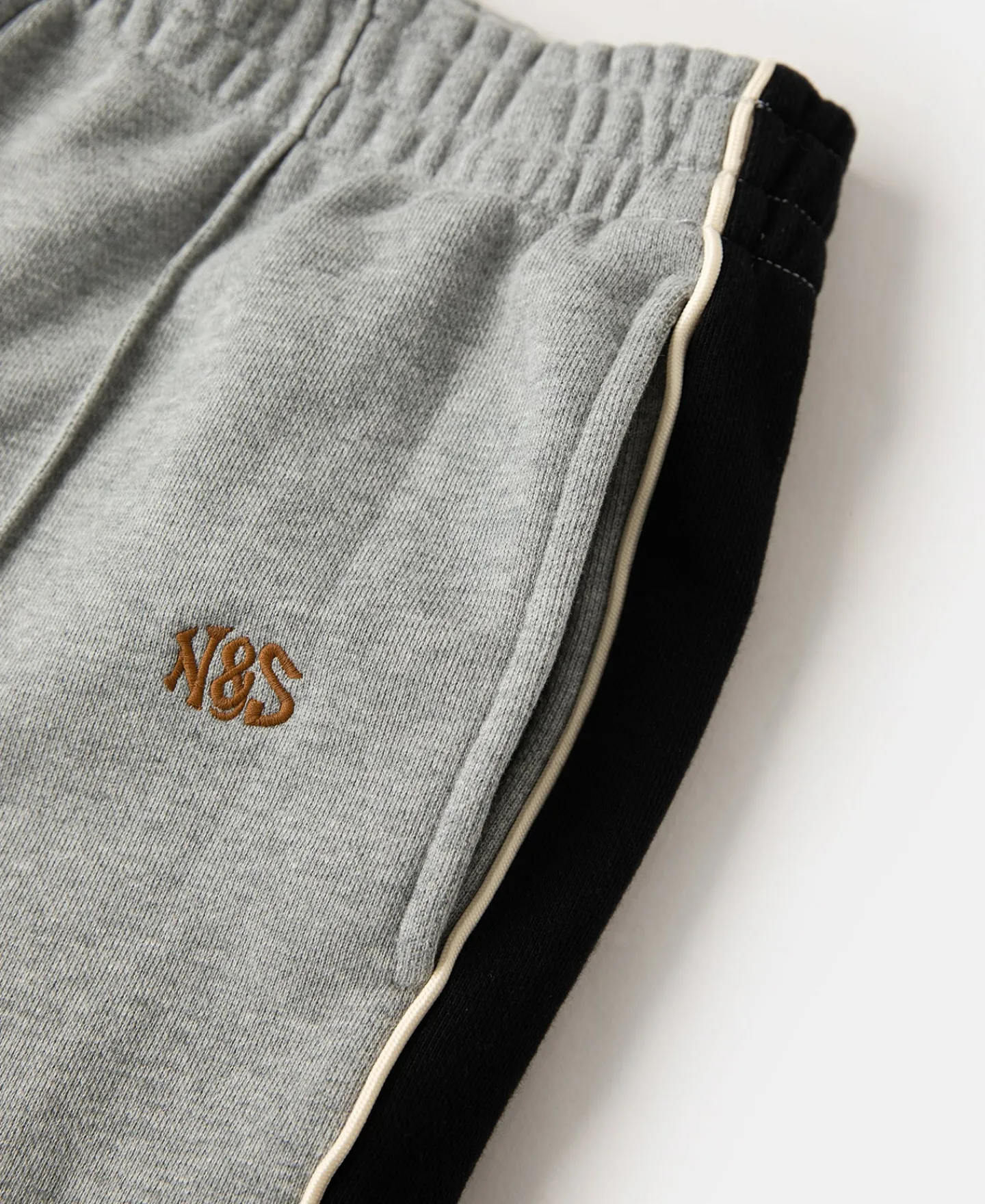 New Classic Straight-Leg Striped Logo-Embroidered Cotton-Terry Sweatpants - Gray Pants&trousers