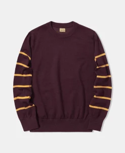 Discount Collegiate Striped Crew Neck Pullover Sweater Knitwear&sweaters