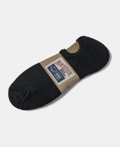 New Colored Cotton No Show Socks - Black Socks