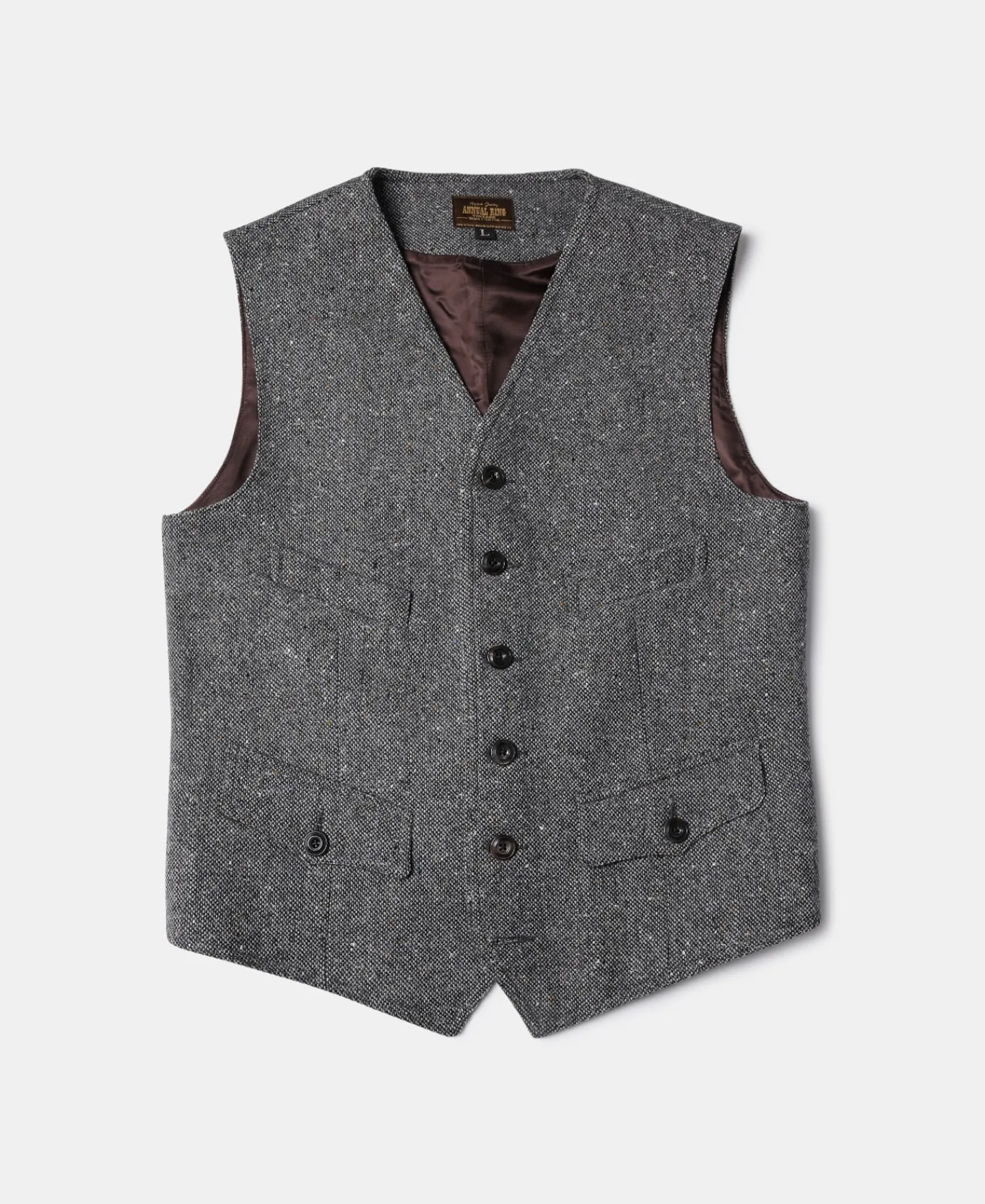 Outlet Coloured Speckle Tweed Safari Vest Waistcoats