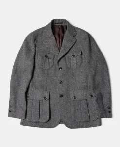 Clearance Coloured Speckle Tweed Safari Jacket Jackets&coats