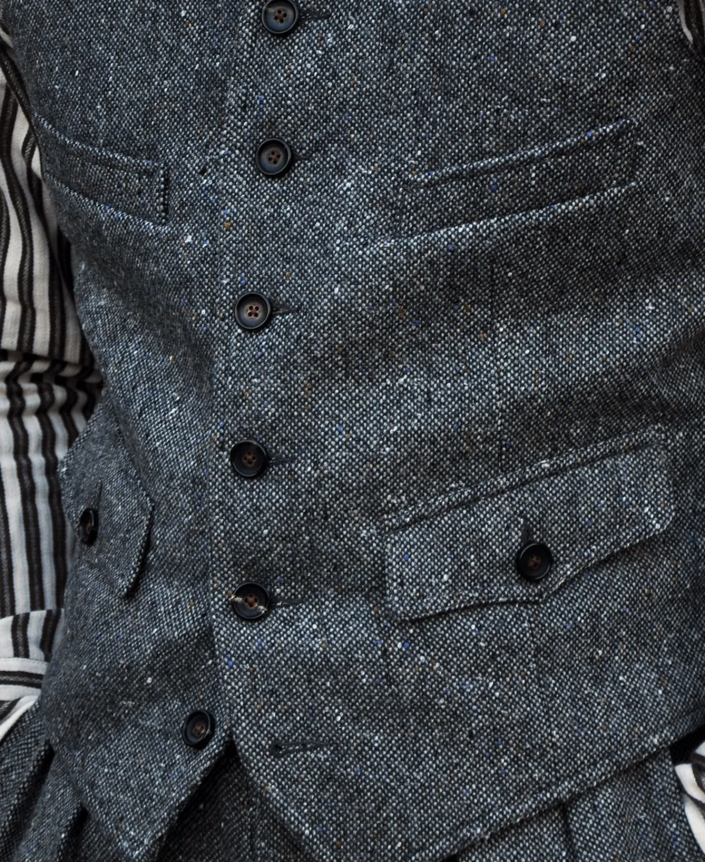 Outlet Coloured Speckle Tweed Safari Vest Waistcoats