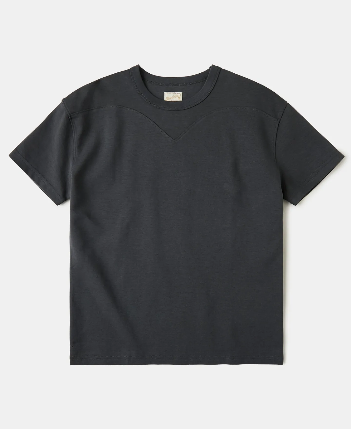 Sale Cotton-Nylon Curved Yoke T-Shirt - Vintage Black Short Sleeve T-Shirts | T-shirts