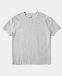 Online Cotton-Nylon Curved Yoke T-Shirt - Heather Gray Short Sleeve T-Shirts | T-shirts