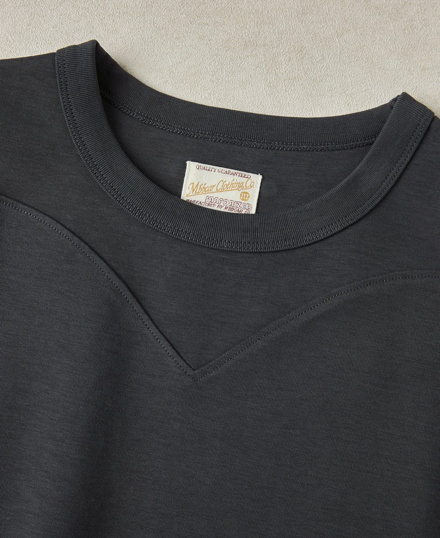 Sale Cotton-Nylon Curved Yoke T-Shirt - Vintage Black Short Sleeve T-Shirts | T-shirts