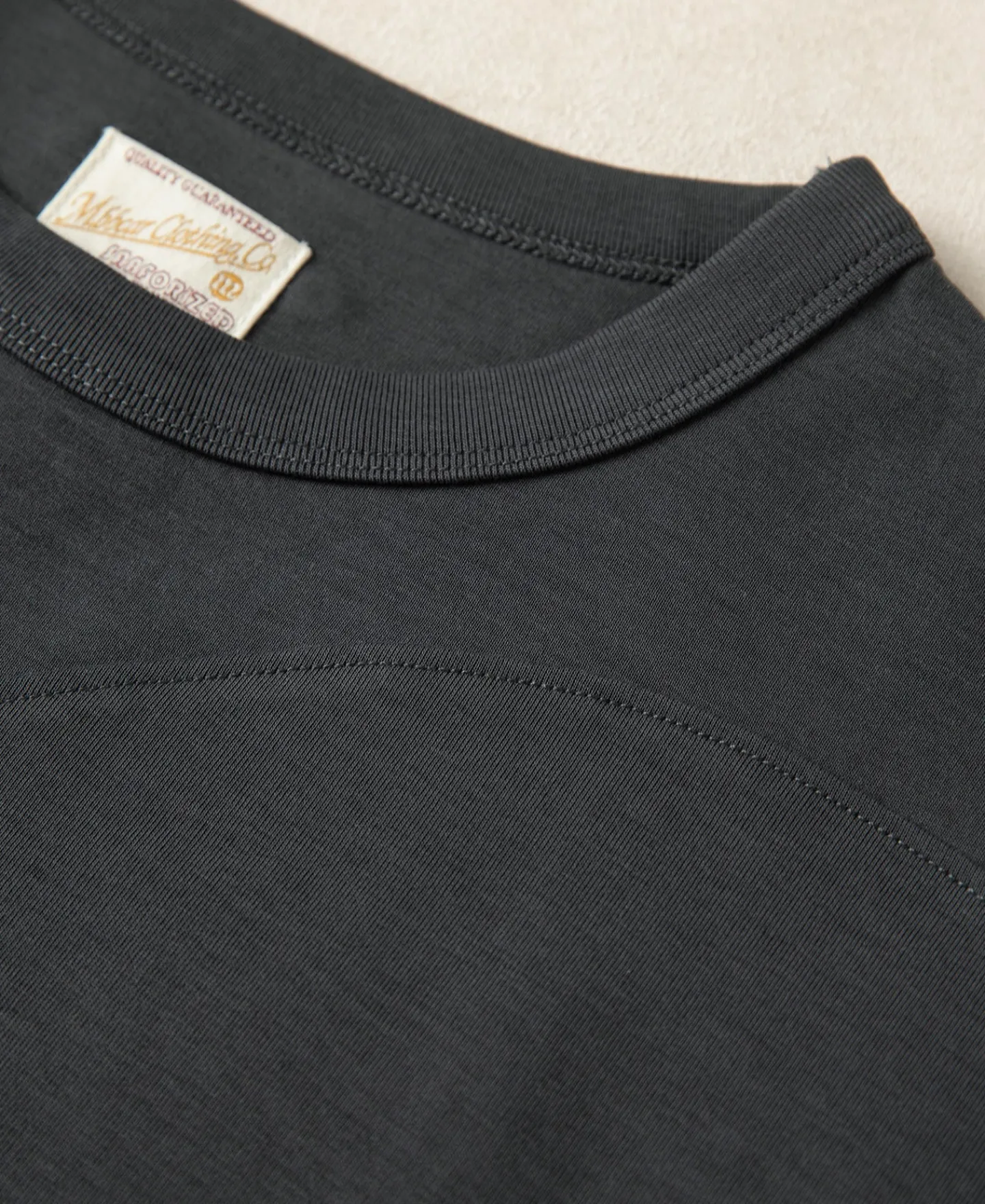 Sale Cotton-Nylon Curved Yoke T-Shirt - Vintage Black Short Sleeve T-Shirts | T-shirts