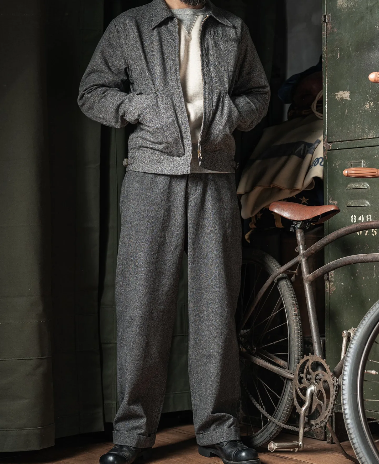 Online Covert Salt & Pepper Cossack Jacket Jackets&coats