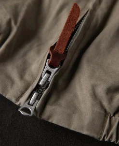 Discount Flannel Lined Twill Harrington Jacket - Faded Khaki Jackets&coats