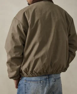 Discount Flannel Lined Twill Harrington Jacket - Faded Khaki Jackets&coats