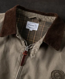 Discount Flannel Lined Twill Harrington Jacket - Faded Khaki Jackets&coats