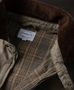 Discount Flannel Lined Twill Harrington Jacket - Faded Khaki Jackets&coats