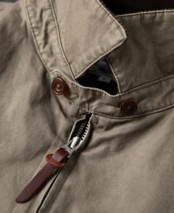 Discount Flannel Lined Twill Harrington Jacket - Faded Khaki Jackets&coats