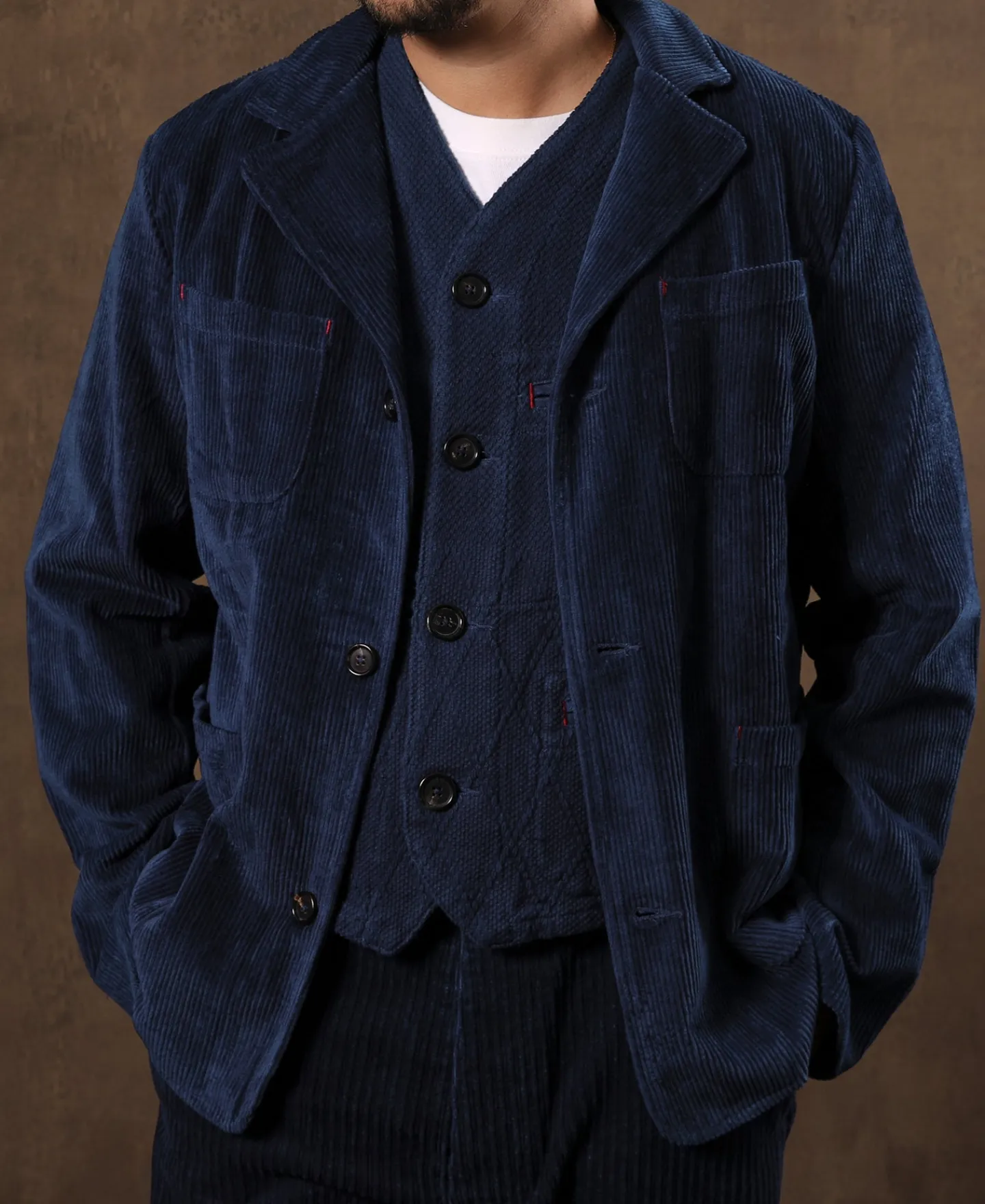 Sale French Indigo-Dyed Corduroy Work Jacket Jackets&coats
