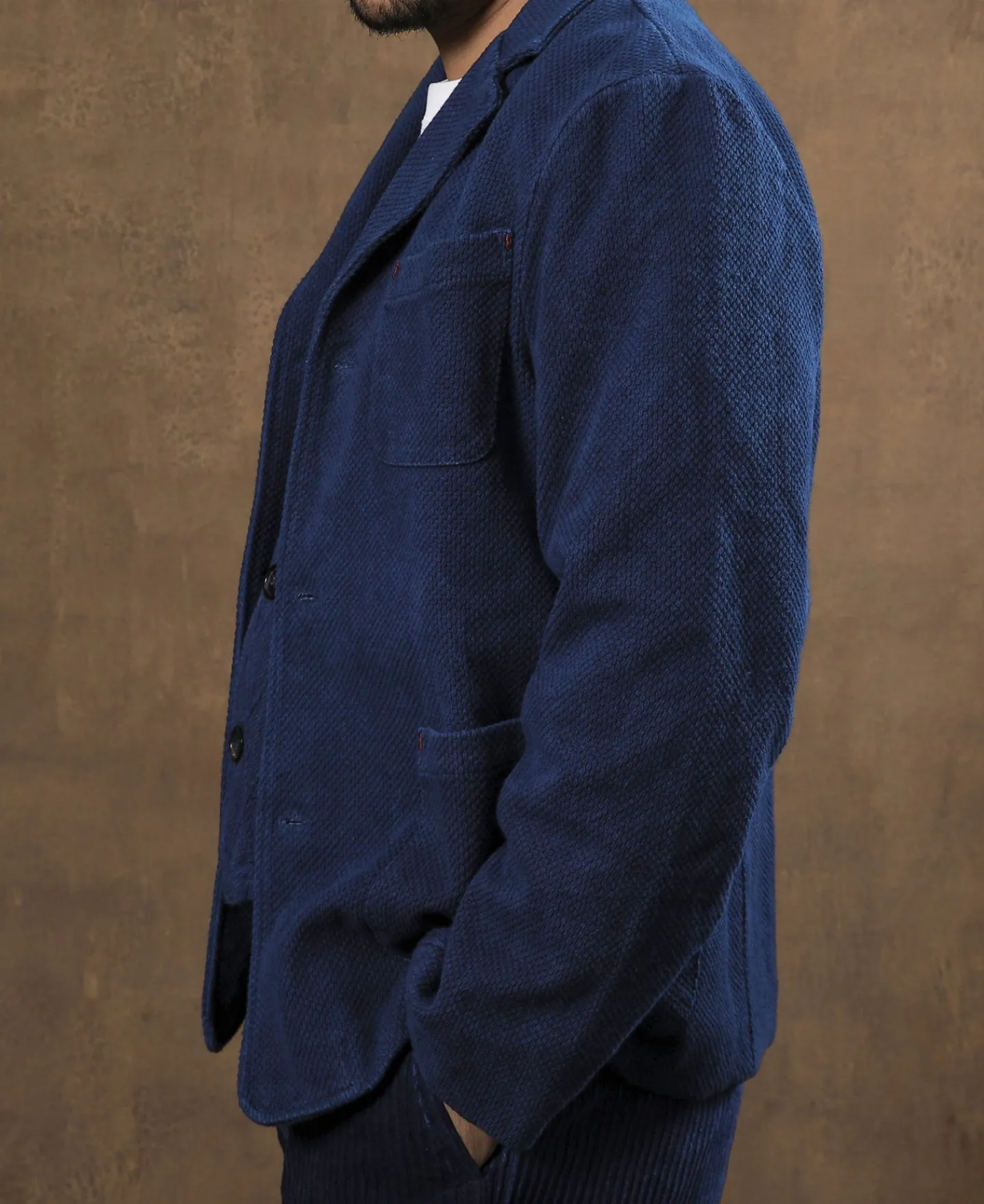 Sale French Indigo-Dyed Sashiko Work Jacket Jackets&coats