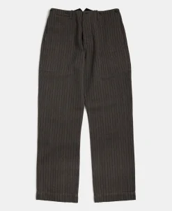 Discount French Salt & Pepper Striped Chambray Work Trousers Pants&trousers