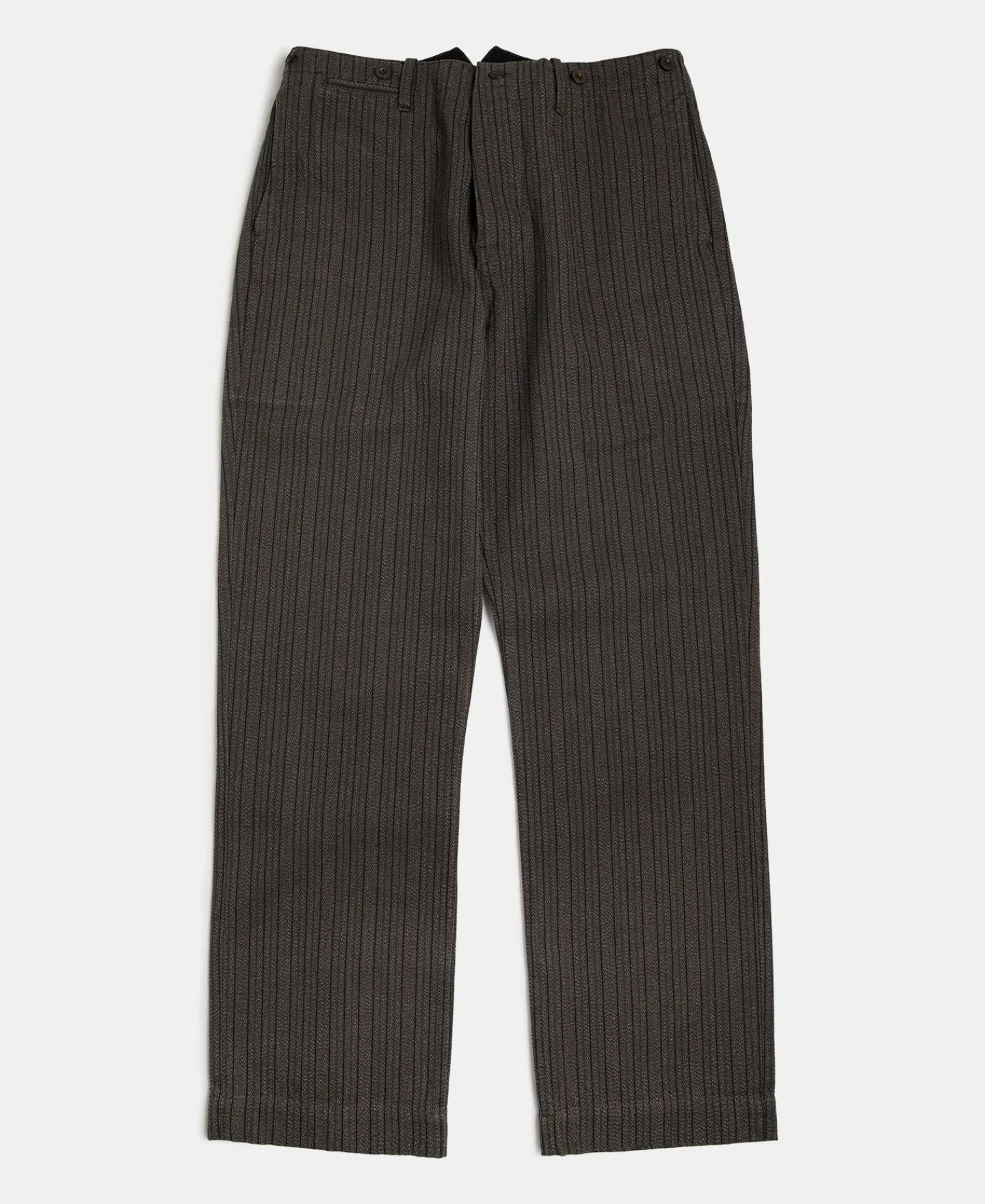Discount French Salt & Pepper Striped Chambray Work Trousers Pants&trousers
