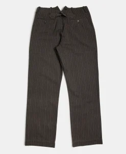 Discount French Salt & Pepper Striped Chambray Work Trousers Pants&trousers