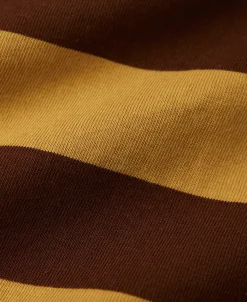 Fashion Heavyweight Striped Biker T-Shirt - Yellow/Brown Short Sleeve T-Shirts | T-shirts