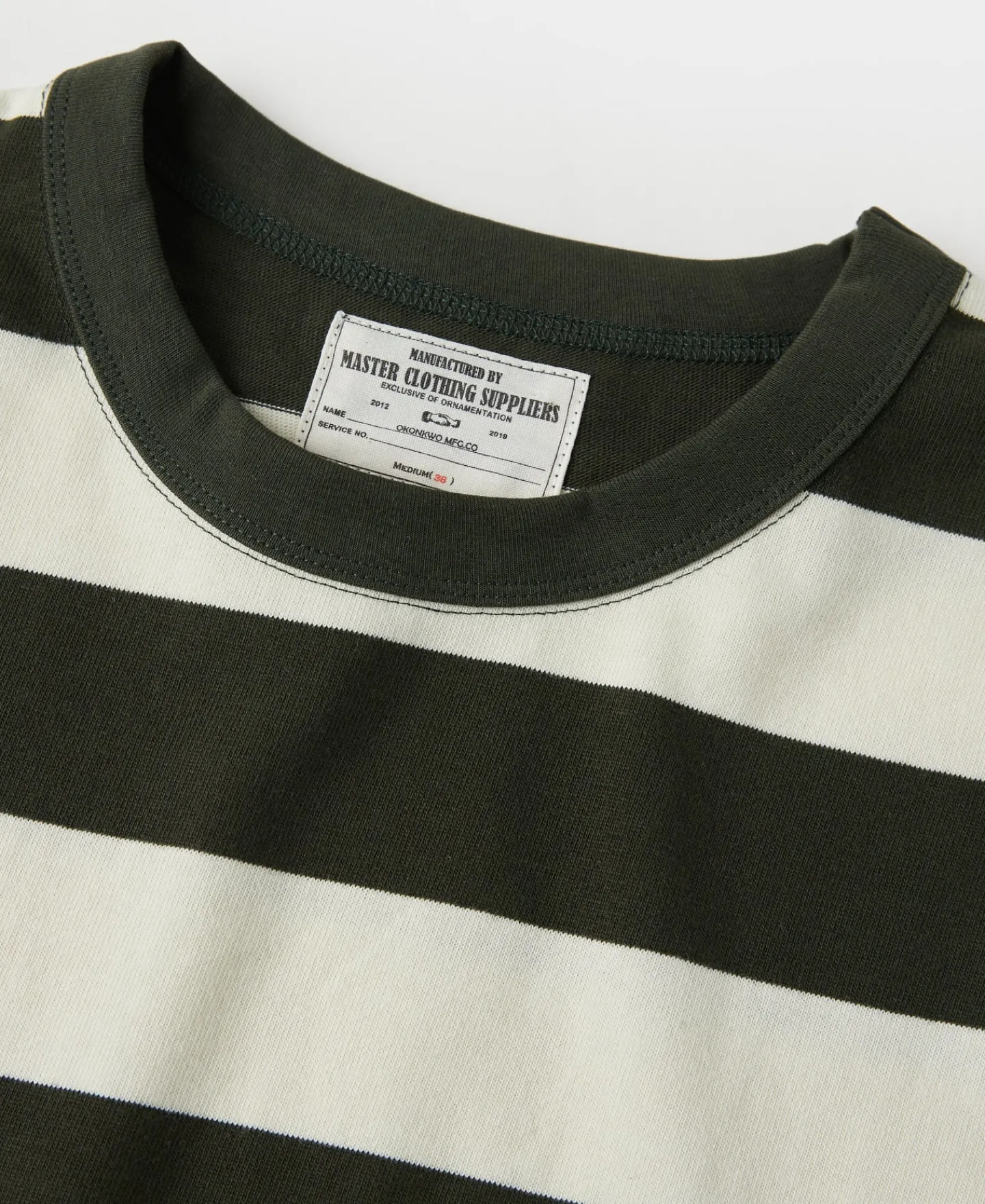 Sale Heavyweight Striped Biker T-Shirt - White/Green Short Sleeve T-Shirts | T-shirts