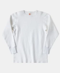 Sale Heavyweight Waffle Cotton Underwear - White Long Sleeve T-Shirts | T-shirts