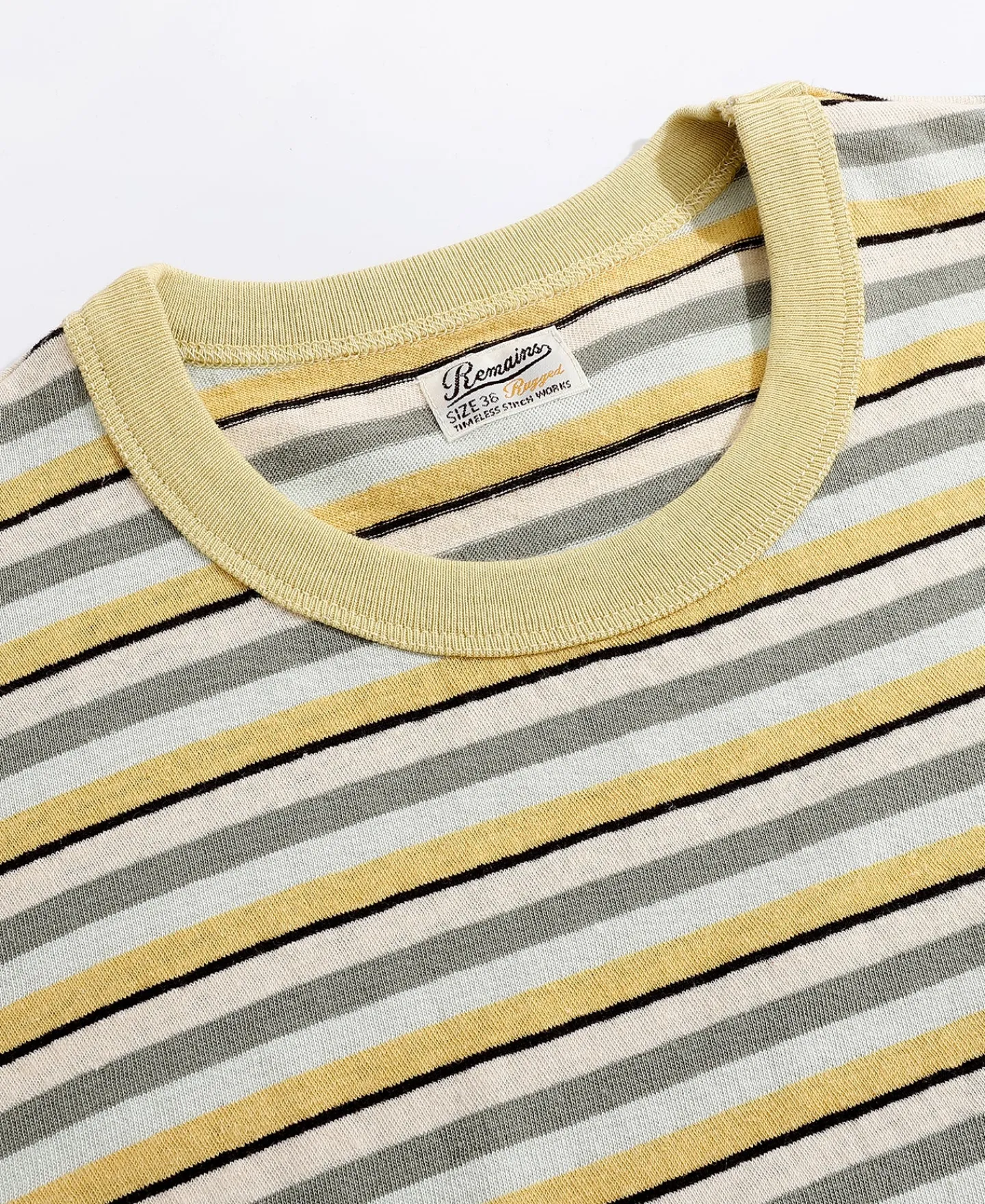 Outlet Hemp Organic Cotton Blend Stripe T-Shirt - Yellow Short Sleeve T-Shirts | T-shirts